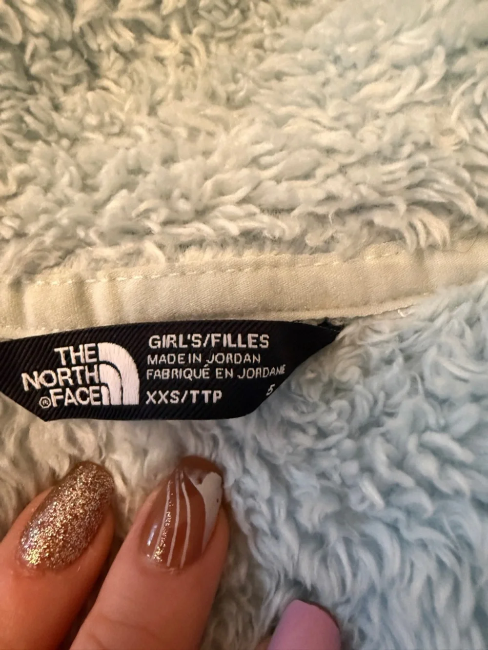 The North Face Kids Light Blue Plush Zip Hoodie
